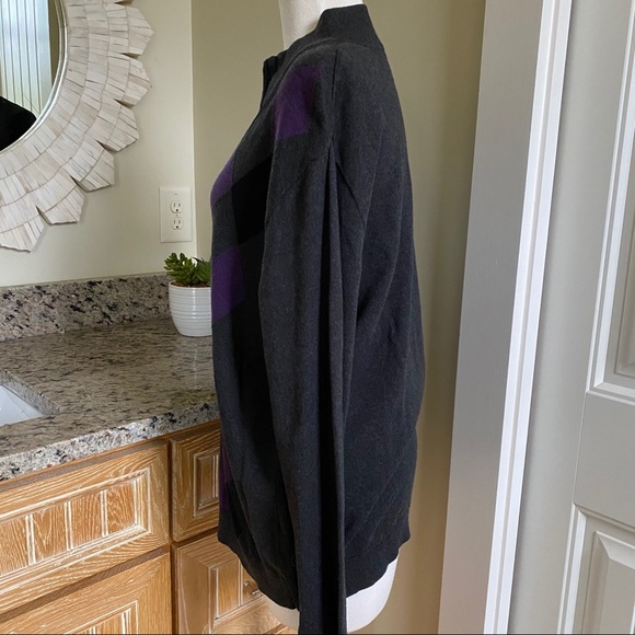 Claiborne Purple Gray Argyle Sweater - Picture 10 of 16
